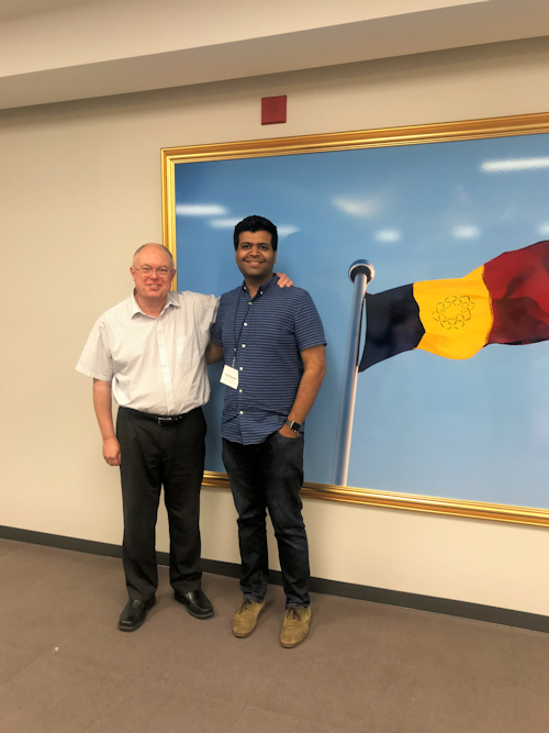 Sudhanshu with SGI Canada General Director Tony Meers at the Caledon Educator Conference, August 4, 2018 